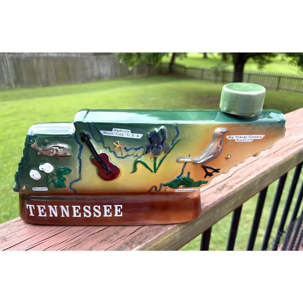 Queen Anne Tennessee State Shaped Liquor Bottle Decanter w/ Stopper